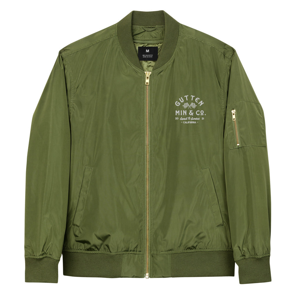 Speed & Service GM&Co. Premium Recycled Bomber Jacket (7318287188127)